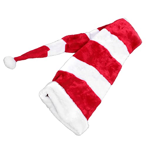 CONGARTENO 1Stk Weihnachtsmütze Weihnachtskegelhut weihnachtsschmuck hut Weicher Plüschhut Santa Kopfbedeckung christmas cottage christmas costume Weihnachtsplüschmütze Weihnachtskostüme rot von CONGARTENO