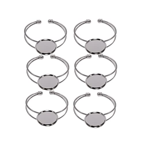 CONGARTENO 6st Kupferanhänger Freundschaftsarmband-kit Herstellung Von Perlenarmbändern Kette Lünettenarmband Rundes Leerzeichen Cabochon-armbandrohlinge Kit Zur Schmuckherstellung Vergoldet von CONGARTENO