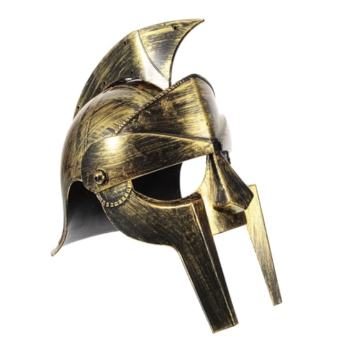 CONGARTENO Antiker römischer Helm Kostüm mittelalterlich Kopfbedeckung Römischer Helm für Jungen Gladiator-Helm Helme Kostümzubehör Mittelalterliche Rüstung Kostüm Hut Soldatenhelm Plastik von CONGARTENO