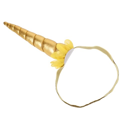 CONGARTENO Einhorn-Stirnband Einhorn-Kopfschmuck Einhorn-Partyzubehör Cartoon-Stirnband lustiges Stirnband Einhorn Haarband Goldene Einhorn Stirnband Haarschmuck Foto-Requisiten Plastik von CONGARTENO