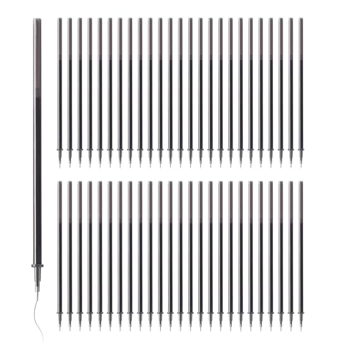 CONNECTION Tintenroller Radierbar Ersatzminen Set 50 Stück Radierbarer Kugelschreiber Nachfüllminen 0.5mm Löschbare Gelstiftmine für Erasable Pen,Studenten,Bürobedarf (Schwarz) von CONNECTION