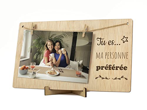 CONTRAXT Cadre photo pele mele photo mural. Cadeau détail carte ami spécial Cadre support tableau pele mele porte photo corde pince polaroid bois pèle mêle photo homme Femme (Personne préférée FR) von CONTRAXT