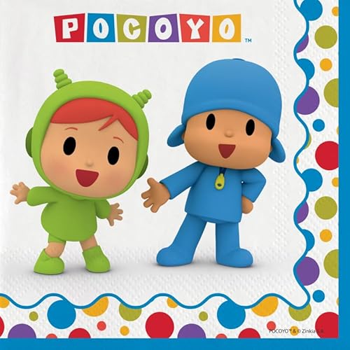 CONVER PARTY - Pocoyo & Nina Servietten - Papierservietten - Partyartikel - Kinderpartys, Feiern und Geburtstage - 16 Stück - 33 cm von CONVER PARTY