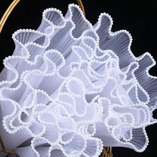 4,5 M x 28 CM Perle Plissee Wellenförmige Mesh Geschenkpapier DIY Blumenstrauß Blumen Säumen Garn Hochzeit Geburtstag Party liefert Home Dekoration von CONVOW