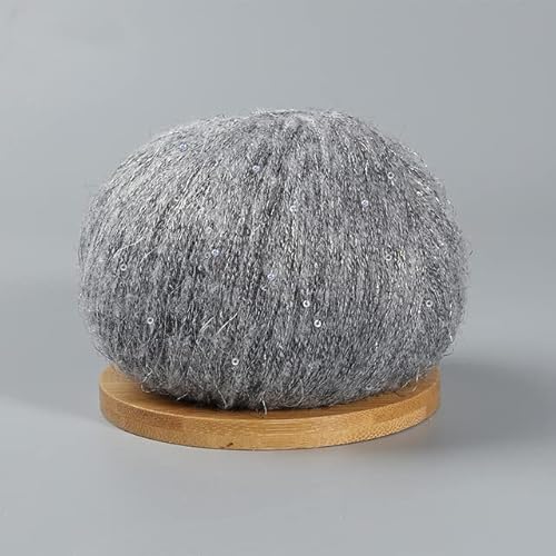 5 Rollen Spitzen -Mohair-Garn mit Pailletten, Häkel- und Strickgarn mit modischem, weichem Baby-Pullover, Schal, Handarbeitsgarn mit Schlaufen, 50 g/Rolle von CONVOW