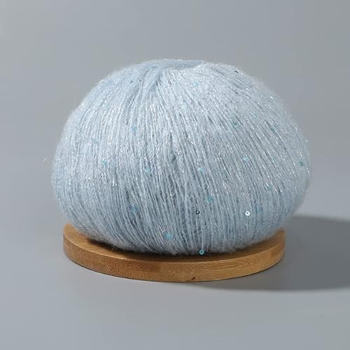 5 Rollen Spitzen -Mohair-Garn mit Pailletten, Häkel- und Strickgarn mit modischem, weichem Baby-Pullover, Schal, Handarbeitsgarn mit Schlaufen, 50 g/Rolle von CONVOW