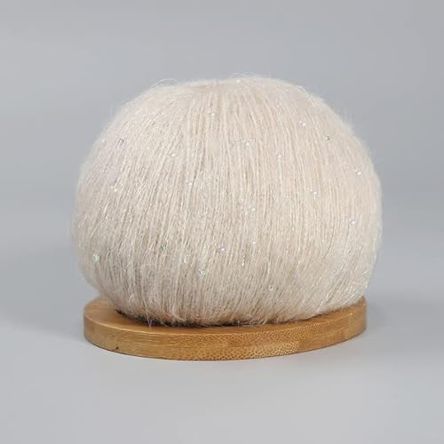 5 Rollen Spitzen -Mohair-Garn mit Pailletten, Häkel- und Strickgarn mit modischem, weichem Baby-Pullover, Schal, Handarbeitsgarn mit Schlaufen, 50 g/Rolle von CONVOW