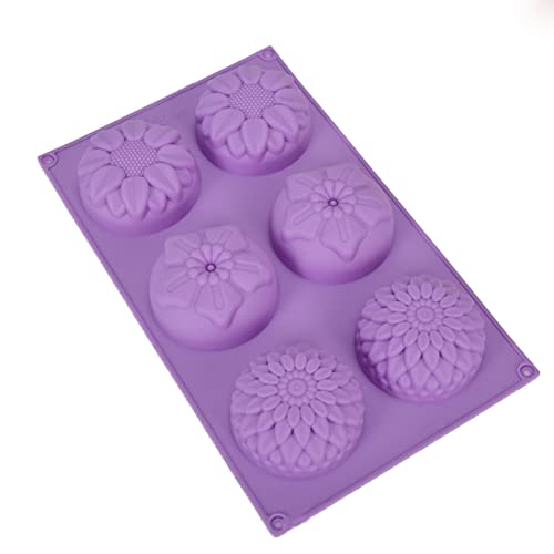 COOBAA Blumenform | Wiederverwendbare Kuchenform mit 6 Mulden – Harzformen in Blumenform, Basteln, Schokolade, Seife, Kuchen, Gelee, Fondant, Mousse, Cupcake von COOBAA