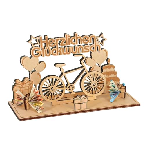 COOBAA Happy Wood Schild | Deutsche Holzbuchstaben Tafelaufsatz, Holzschild, Tischdekoration, Dekoration für Hochzeit, Garten von COOBAA