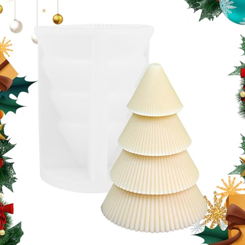 Weihnachtsbaum-Kerzen-Form, Aromatherapie-Wachs, Epoxidharz, Gießseife, 3D-Weihnachts-Kiefernbaum-Silikonform für Fondant-Kuchen, Aromatherapie-Kerzen, Schokolade, Saop, Süßigkeiten Coobaa von COOBAA