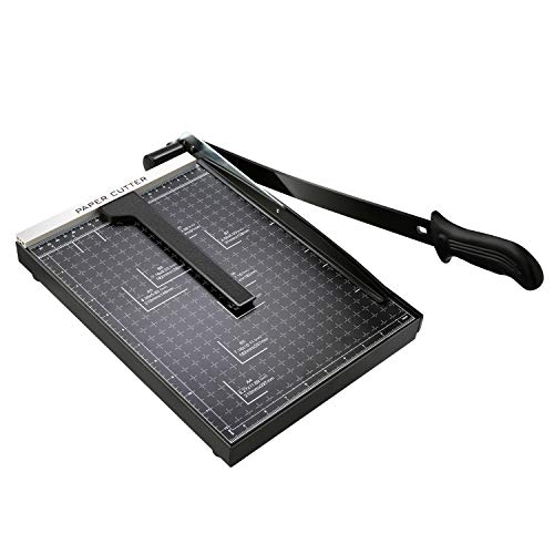 COOCHEER Papierschneider, Profi A4 Fotoschneider Hebelschneider Papierschneidemaschine Schneidegerät für Schule & Büro, Schwarz Grifflänge: 47 cm von COOCHEER