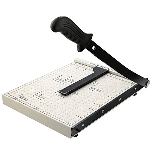 COOCHEER Papierschneider, Profi A4 Fotoschneider Hebelschneider Papierschneidemaschine Schneidegerät für Schule & Büro, Weiß Grifflänge: 47 cm von COOCHEER