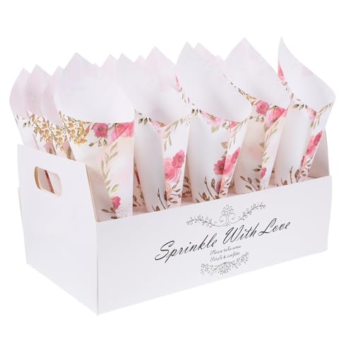 COOLHIYA 1 Satz Hochzeitspapierprodukte Konfetti-Papierkegel Konfetti-Halter aus Papier Pommes geschenkverpackung süßigkeiten Kegelhalter Waffeln Halter für Konfettikegel Kraftpapier von COOLHIYA