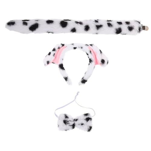 COOLHIYA 1 Set Hunde Anziehset Cosplay Haarband Hundeplüschschwanz Requisite Haarband Tierohr Stirnband Hundekostüm Für Kinder Haarband Party Hundekostüm Cosplay Dekoration von COOLHIYA