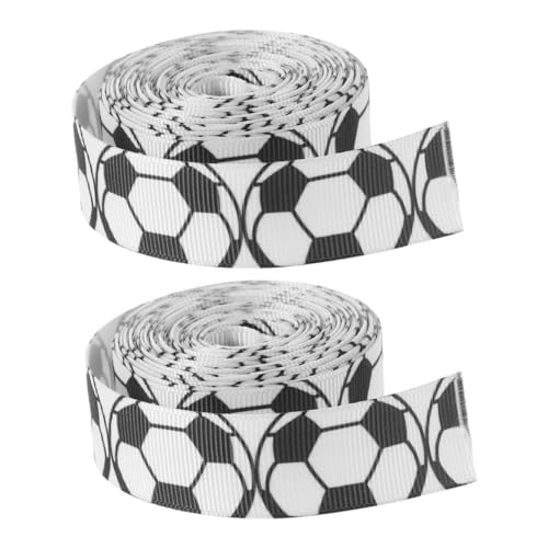 COOLHIYA 2 Rollen Rippenband Übertragen Abschlussball Fußballband Banddekor Weißes Band Verpackungsband Eisstockschießen Spitze Sportballband Bögen Sportband Praktisches Geschenkband Stoff von COOLHIYA