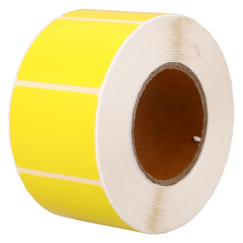 COOPHYA 1 Rolle Farbiges Thermopapier druckbar Markierungen Rubbelaufkleber Herz-Thermoetikett Farbige Thermopapier Preisetikett * Aufkleberpapier zum Drucken große Versandetiketten Yellow von COOPHYA