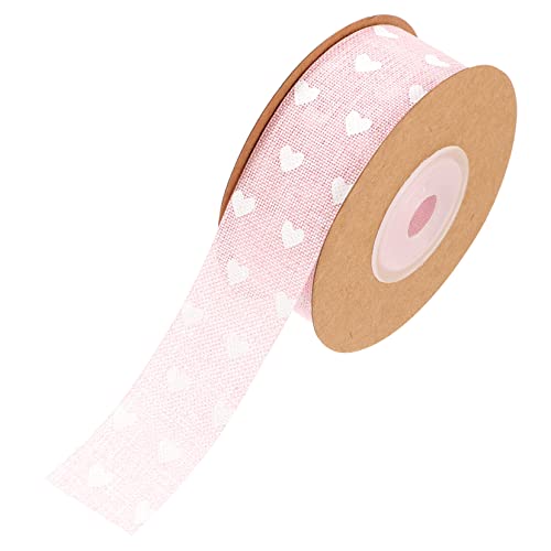 COOPHYA 1 Rolle Liebesband Grünes Band Aufkleber Sackleinenband Party Schleifen Zum Verpacken Dekoratives Band Wand Benutzerdefiniertes Band Einladung Hochzeitsbänder Gold Hanfimitat Rosa von COOPHYA