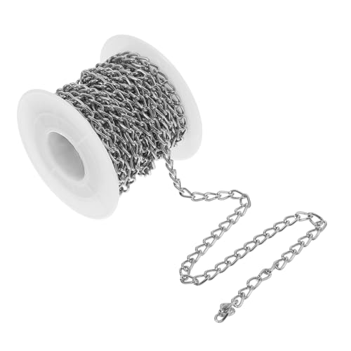 COOPHYA 1 Rolle Materialien für Schmuckhalsketten Verschlüsse Schwanzkette Schmuck Draht Schmuckketten Schmuck Zubehör Ketten zur Schmuckherstellung Bastelkette aus Metall Aluminium Silver von COOPHYA