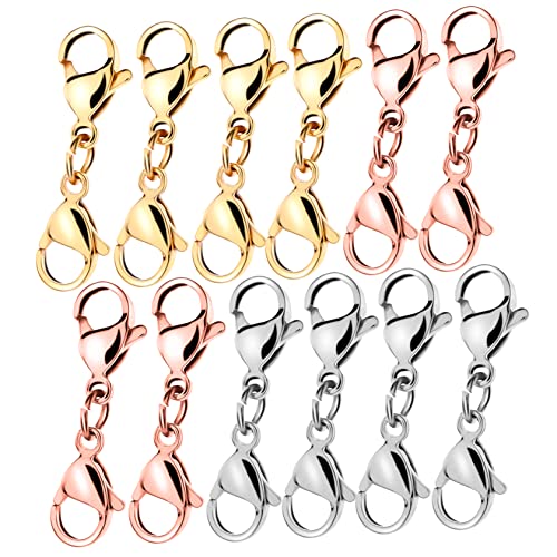 COOPHYA 1 Satz Hummerschere Silberkette Lanyard-karabinerhaken Mit Schlüsselringen Karabinerverschlüsse Biegeringe Aus Sterlingsilber Kette Aus Sterlingsilber Halskettenketten Metall 12st von COOPHYA