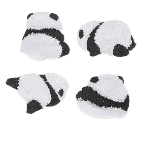 COOPHYA 1 Satz Panda Klettverschlüsse Rucksack Aufnäher Aufbügler Aufnäher Für Rucksäcke Stoffaufkleber Jackenflicken Aufbügler Für Jeans Kleine Aufbügler Aus Stoff 4 Stück von COOPHYA