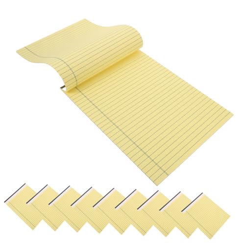 COOPHYA 10 Stück Legal Note Pad, Kleines Notizbuch, Perforiertes Notizbuch, Papierblock, Notizbuchpapier, Gelbe Notizblöcke, Notizblock, Legal Pad, Mini Notizblock, Liniertes Papier, von COOPHYA