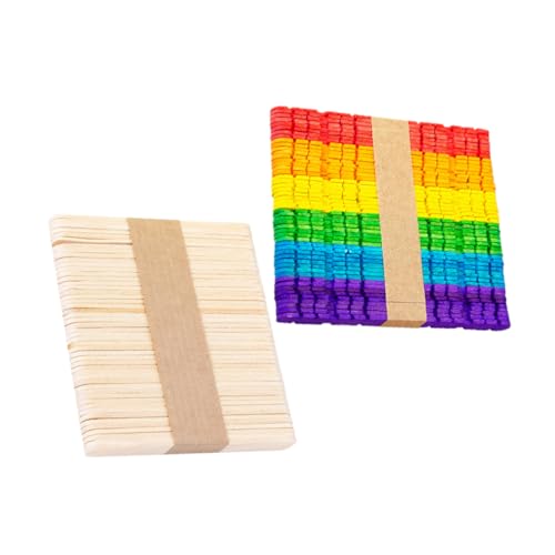 COOPHYA 100 Stück Eisstäbchen Aus Holz, Wachsstäbchen, Eisstäbchen, Holzstäbchen, Eisstäbchen Zum Basteln Von Eisstäbchen, Große Bastelstäbchen, Wachsstäbchen Für Kinder, Holzstäbchen von COOPHYA