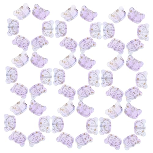 COOPHYA 100st Glasierte Bärenperlen Mini-led-leuchten Gummibärchen Perlen Geformte Perlen Batterie Lichterkette Bären-perlenanhänger Ausgefallene Perlen Bastelsets Hornperlen Lavender von COOPHYA