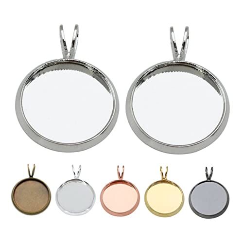 COOPHYA 10st Anhänger Mit Kupferbeschichtung Kreistablett Herstellung Von Halsketten Und Armbändern Tabletts Für Ohrringanhänger Runde Tabletts Lünette Anhänger Tablett Silver von COOPHYA