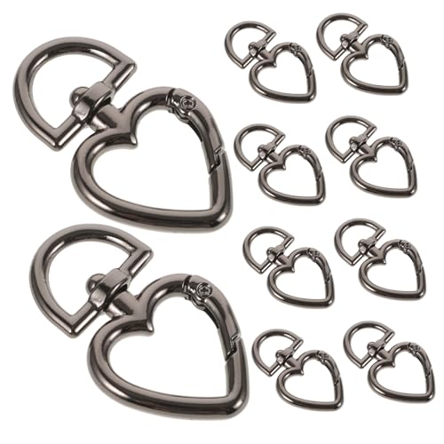 COOPHYA 10st Liebe Schlüsselanhänger Kette Ringmaß Lanyard-schnalle Lanyard-kabel Kleiner Karabinerhaken Schlüsselanhängerringe Größer Karabinerring Bausätze Frühling Zinklegierung Black von COOPHYA