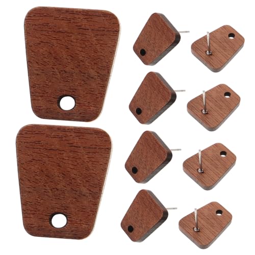 COOPHYA 10st Ohrringmaterial Aus Holz Post-Ohrstecker Quadratische Ohrstecker Damen Ohrschmuck Dekorative Ohrstecker Post-ohrring-befunde Ohrringverpackung Zucht Brown von COOPHYA