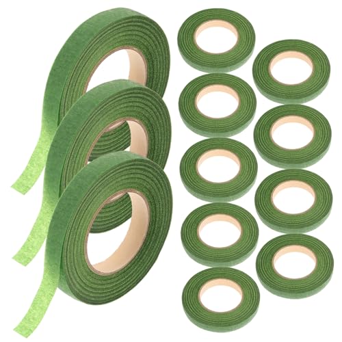 COOPHYA 12 Rollen Blumenpapierband Blumenklebeband Diy Blumenarrangement Band Umwickeln Geschenkverpackungsband Blumenherstellung Blumenstrauß Stielwickel Krepp-papier Green von COOPHYA