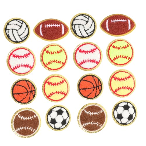 COOPHYA 16St Ballsportartikel dekoration rucksäcke Kleidung Patches Bügel Patches Aufnäher für Jeans Kleidungsflicken kleider bügeleisen Kleidung liefert austauschbare Fellflecken Chenille von COOPHYA