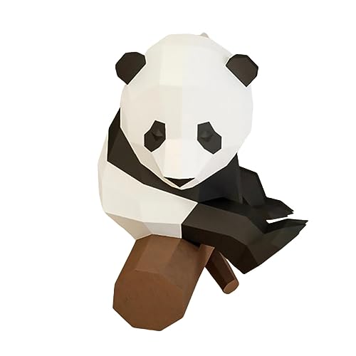 COOPHYA 1Stk handgeformte Dekoration desk Decoration Panda Decoration Sitting panda Origami-Papierspielzeug 3D-Origami-Papier 3D geometrisches Origami Stereoskopisches Papiermodell von COOPHYA