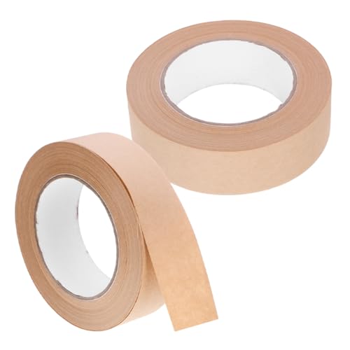 COOPHYA 2 Rollen Aquarell-Malband Klebeband klar doppelt einseitig Streifen Wand papierklebeband wasserfestes klebeband Verpackungsversorgung wasseraktiviertes Klebeband Light Brown von COOPHYA