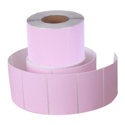 COOPHYA 2 Rollen Etiketten aus Thermopapier selbstklebende Aufkleber Aufkleberdruckerpapier Versandetiketten Thermisches Etikett Farbiges Etikett Thermoetiketten Aufkleberpapier Rosa von COOPHYA