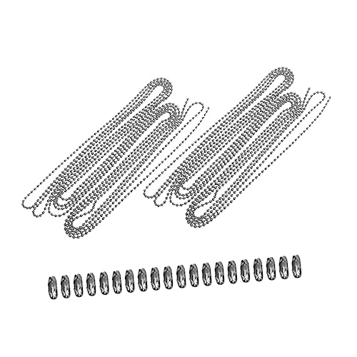 COOPHYA 2 Sätze Perlenkette Reifen Halskettenketten Schlüsselanhänger Zange Crimpen edelstahlketten Kette zur Schmuckherstellung Kugelkette aus Edelstahl Rostfreier Stahl Silver von COOPHYA