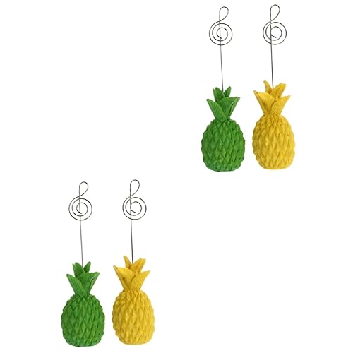 COOPHYA 2 Sätze Visitenkartenhalter Fotocliphalter Schilderprodukt Einzelfotohalter Clipständer Tischbildständer Ananas Fotoclip Ananas Fotohalter Transparente Halter 2 Stücke * 2 von COOPHYA