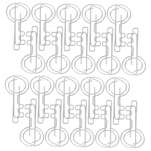 COOPHYA 20 Stück Büroklammern in Schlüsselform, Metall-büroklammern, Draht-papierklammern Für Schule, Bürobedarf, Hochzeit, Scrapbooking, Basteln, Lesezeichen von COOPHYA