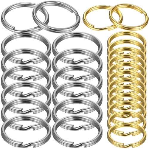 COOPHYA 200 Stk Schlüsselbund Schlüsselhaken-Clips Schlüsselanhängerringe Schlüsselring-Reifen klein Silberkette keyring schlüsselanhänger keysersdünger Schlüsselringe Bastelringe Kupfer von COOPHYA