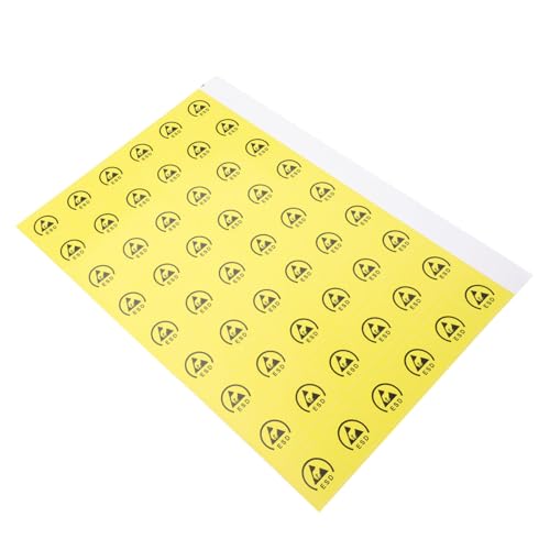 COOPHYA 200St Statische Aufkleber Geräte antistatisch Punkt Selbstklebende Vorsichtslabels Elektrostatische Warnschilder statische Warnaufkleber Selbstklebender Warnaufkleber Papier Yellow von COOPHYA