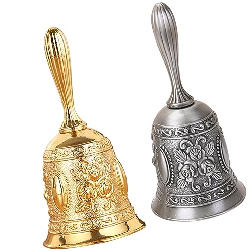 COOPHYA 2St Speisekammer-Handglocke handglocken rezeptionsklingel tischglocke rezeptionsglocke tischklingel Bastelglocken Forderung goldene Glocken Tür Stabglocke Rufglocke Zinklegierung von COOPHYA