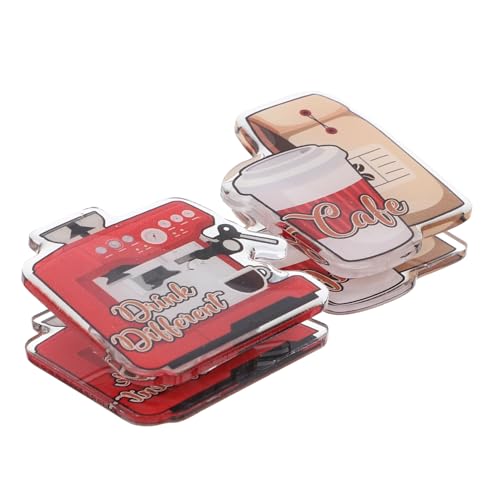 COOPHYA 2st Handbuchclip Scrapbooking-clips Kaffeetassen Wiederverwendbare Deckel Papierbecher Quittungsorganisator Kopfhörerständer Wärmeisolierte Kaffeetasse Bildschirm Wegbringen Acryl von COOPHYA