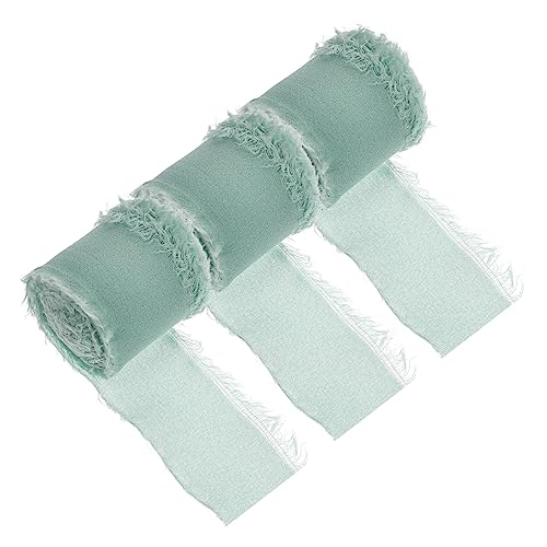 COOPHYA 3 Rollen Chiffon Gürtel Mit Rohen Kanten DIY Verpackung Ripsband Weihnachtsbaumband DIY Bastelband Schleife Knotenherstellung Bänder Netzband Weiches Band Vintage Dekor von COOPHYA