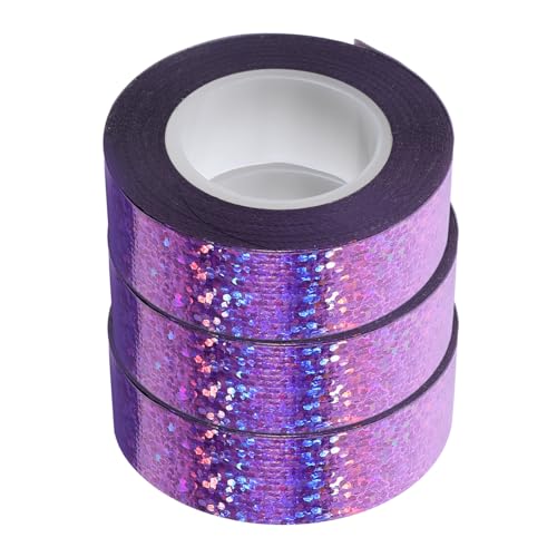 COOPHYA 3 Rollen -Gewebeband Teppich Etiketten Scrapbooking-Bänder Journalbänder Hochleistungsklebeband starkes klebeband Aufkleber Klebeband schwarz Farben von Klebeband Violett von COOPHYA