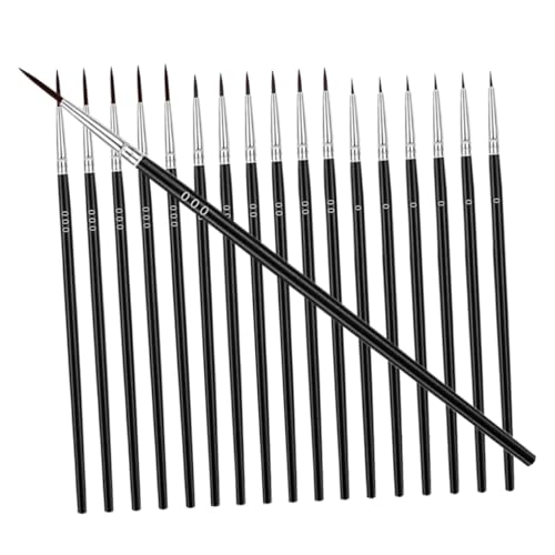 COOPHYA 30-Teiliges Set Hakenstift künstlerpinsel Ölpinsel Kleine Malpinsel Künstlerische Pinsel Detailierte Malpinsel Detailpinsel Nagel-Kit Miniaturfarbe Miniatur-Kunstpinsel Nylon Black von COOPHYA