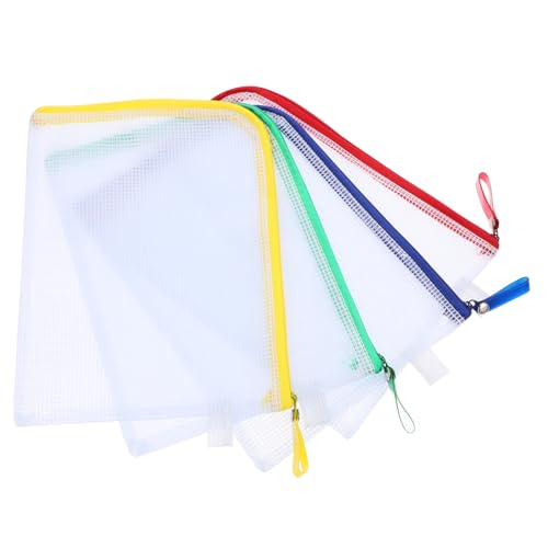 COOPHYA 4 Stück Papiertüte mit Reiß verschluss Mesh-Reißverschlusstasche Dokumenten Aufbewahrungstasche Reißverschluss-Mesh-Beutel müssen haben Aktentasche aus Mesh Aktenhalter PVC von COOPHYA