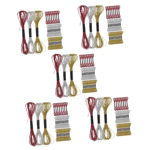 COOPHYA 5 Sätze Kreuzstichgarn Nähzubehör Einfädler Stickspulen Stickrahmen Sets Stickrahmen Kreuzstich Set Armbänder Stickgarn Stoff Polyester 36 Rollen * 5 von COOPHYA