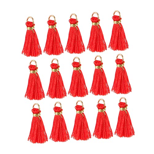 COOPHYA 50 Stück Quaste Anhänger Quasten Zappeln Anhänger Für Die Schmuckherstellung Hängender Schlüsselanhänger Mit Quaste Diy Quaste Mini-charms Zur Schmuckherstellung Bausatz Rot Rayon von COOPHYA