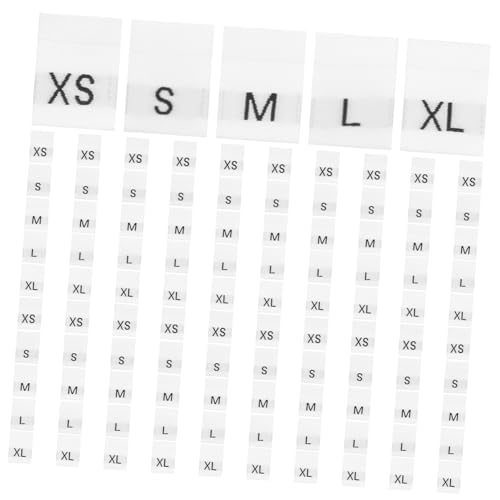COOPHYA 500 Stück Stoffgrößenetiketten, Waschbare Größenetiketten Zum Nähen Und Basteln, Hosengrößenetiketten, Kleidungsgrößenetiketten, Waschbare Kleidungsgrößenetiketten, von COOPHYA