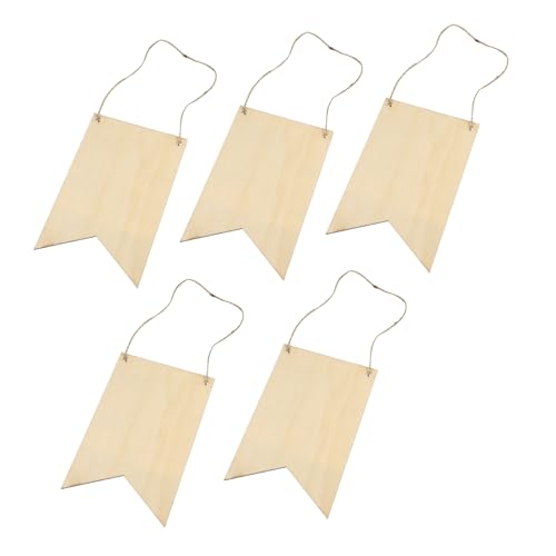 COOPHYA 5St Hangtag aus Holz hängendes Wand- -Banner holziges bling Aufhänger holzdekor Holzornamente unfertige Holzplatte Unfertiges Holzschild zum Aufhängen hölzern von COOPHYA